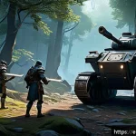 Home 22 블레이드앤소울 장신구 드랍 지역 - A dynamic fantasy game scene depicting a group of four diverse adventurers—tank, healer, DPS, and su...