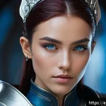 Home 20 블레이드앤소울 캐릭터 커스터마이징 - A detailed portrait of a fantasy female warrior with asymmetrical sharp eyes—one eye slightly larger...